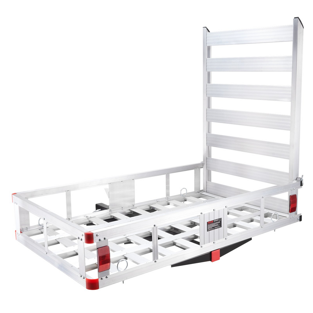 Vevor Hitch Cargo Carrier 50" x 29.5" x 8.7" 500 lbs Load Capacity With Folding Ramp Fits 2" Hitch Receiver Aluminum TYGJ0062 New