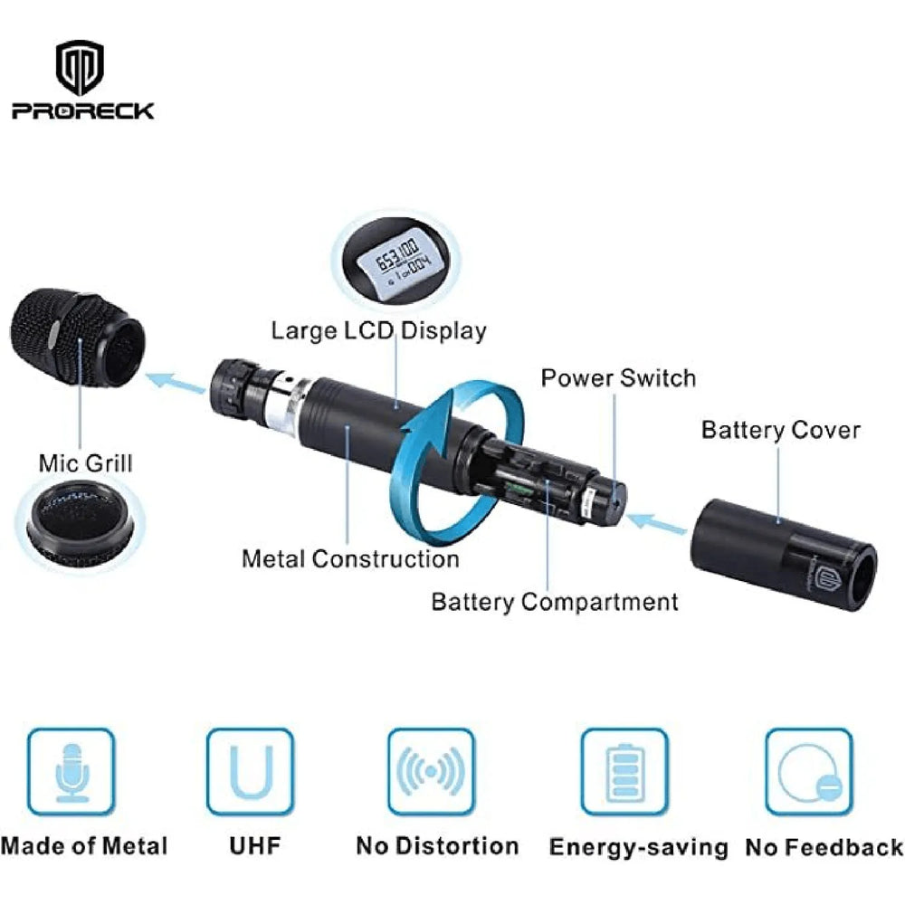 Proreck MX66 Microphone System Wireless 6 Channel New