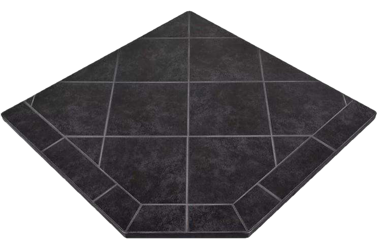 ComfortBilt Non Combustible Hearth CORNER Pad Midnight Black/Silver Slate New (Fits all ComfortBilt models)