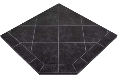 ComfortBilt Non Combustible Hearth CORNER Pad Midnight Black/Silver Slate New (Fits all ComfortBilt models)