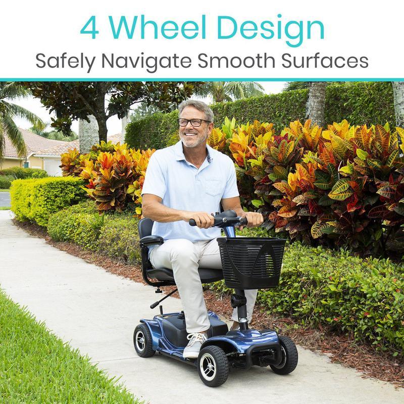 Vive Health MOB1027 4-Wheel Swivel Seat Mobility Scooter Silver New