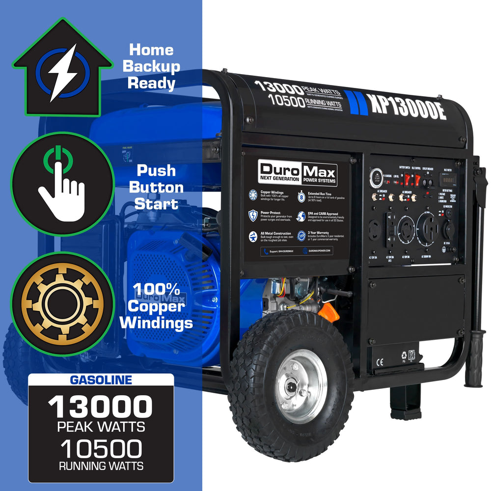 DuroMax XP13000E 10500W/13000W Gas Electric Start Generator New